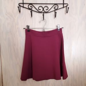 Charlotte Russe Burgundy Knit Mini Skater Skirt